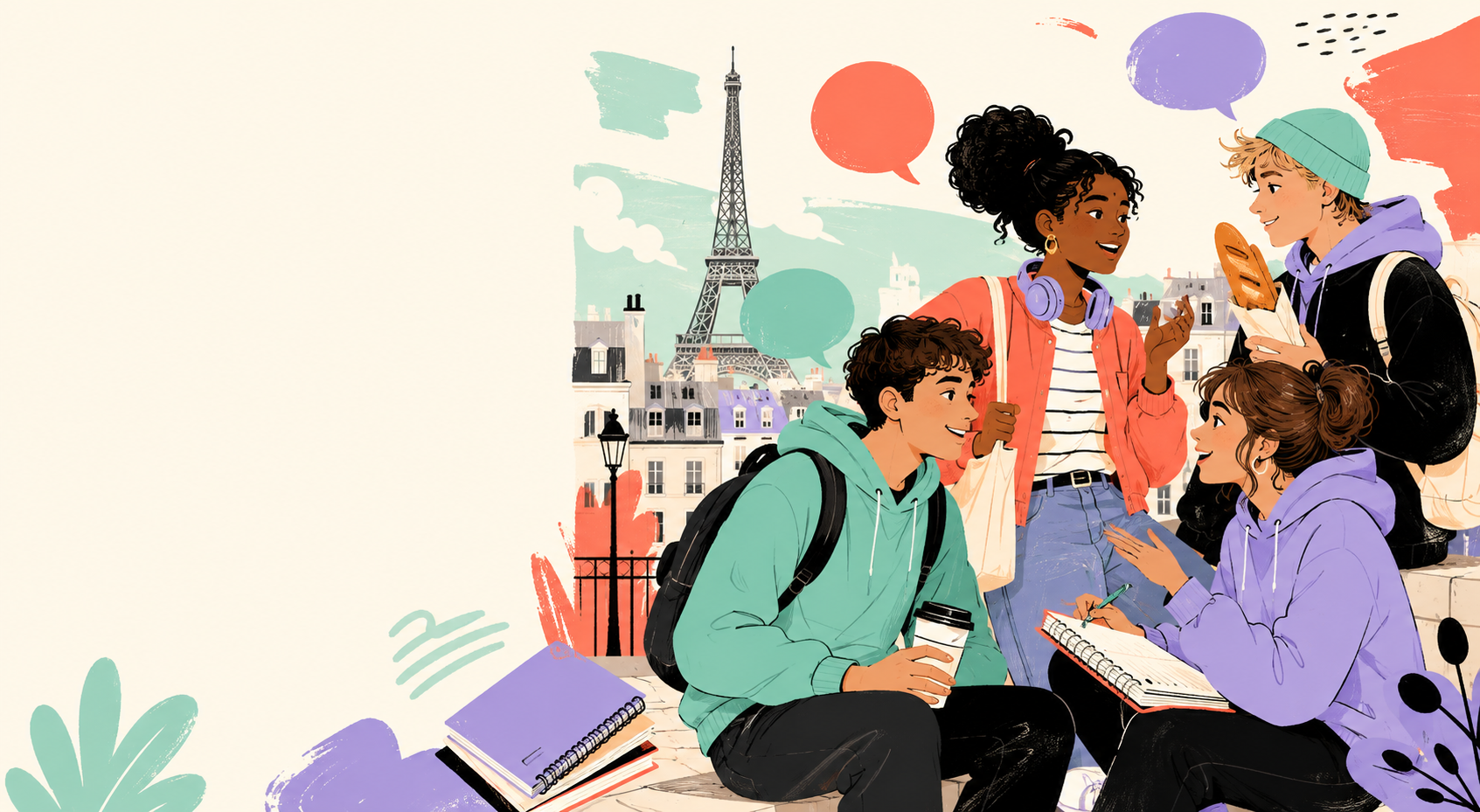 Des adolescents qui apprennent le français