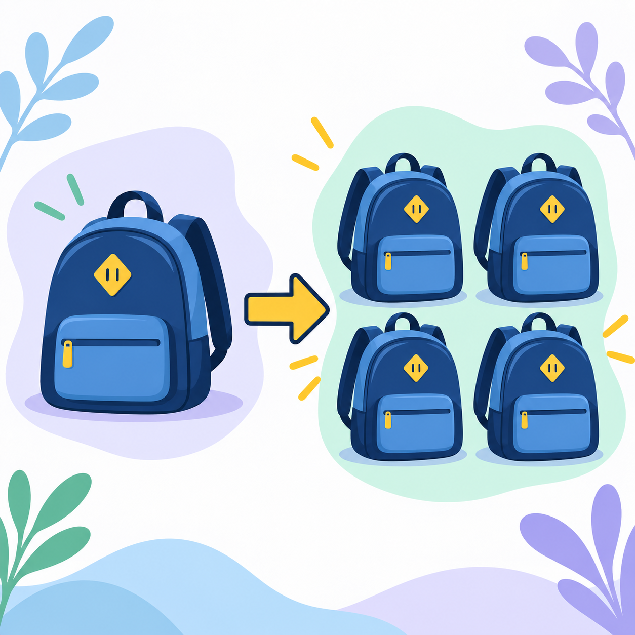 Un sac à dos transformé en plusieurs sacs à dos